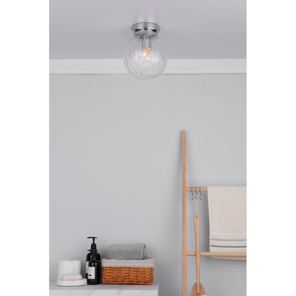Kavi Flush Polished Chrome Glass IP44