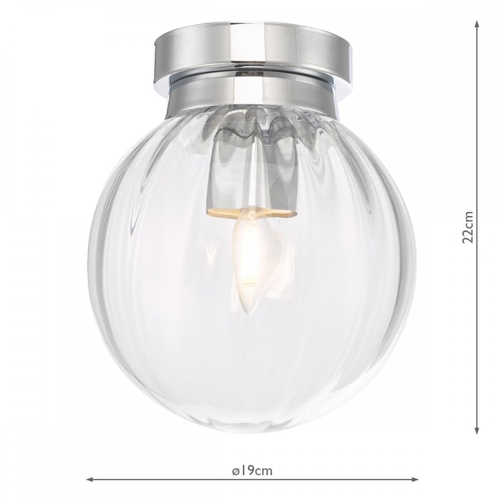 Kavi Flush Polished Chrome Glass IP44