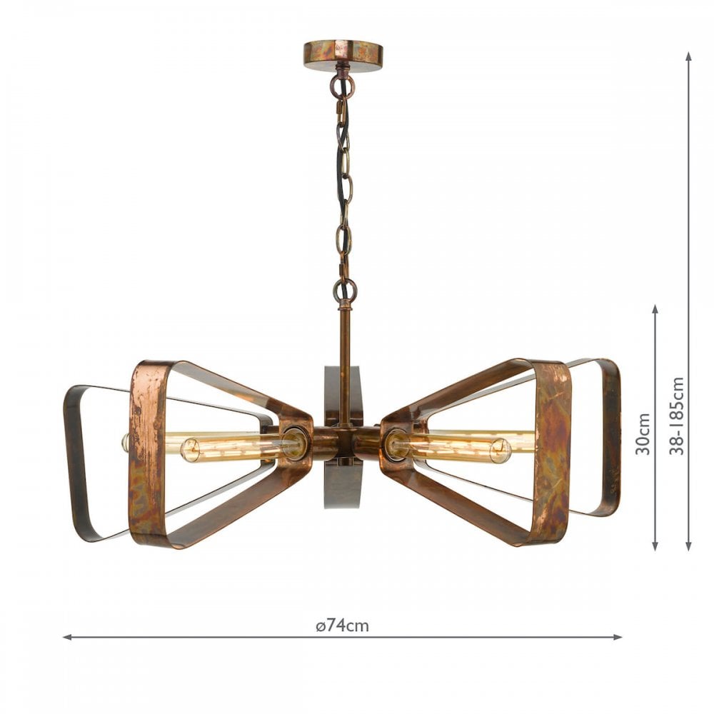 Yavanna 5 Light Pendant in Oiled Copper