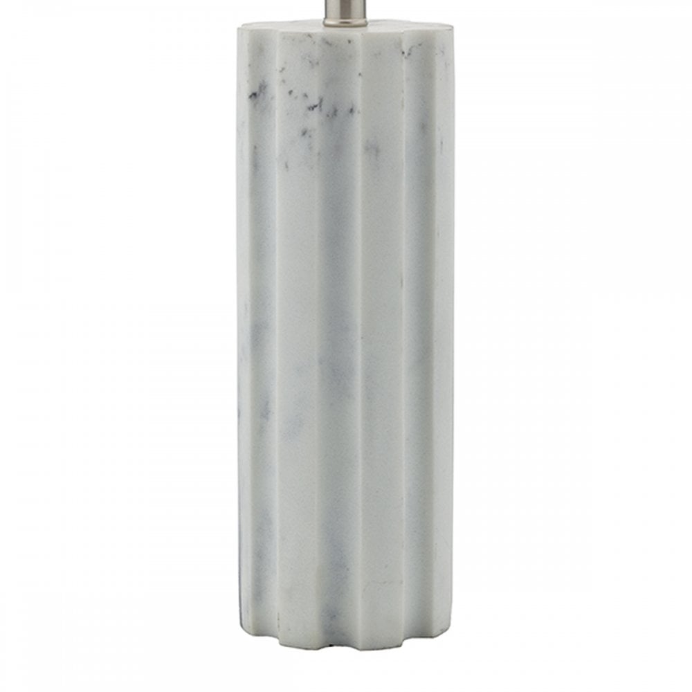Erebus Table Lamp Stone c/w White Linen Shade