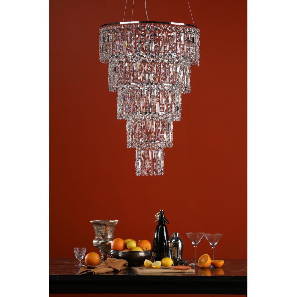 Escala 6 Light Round Crystal Pendant