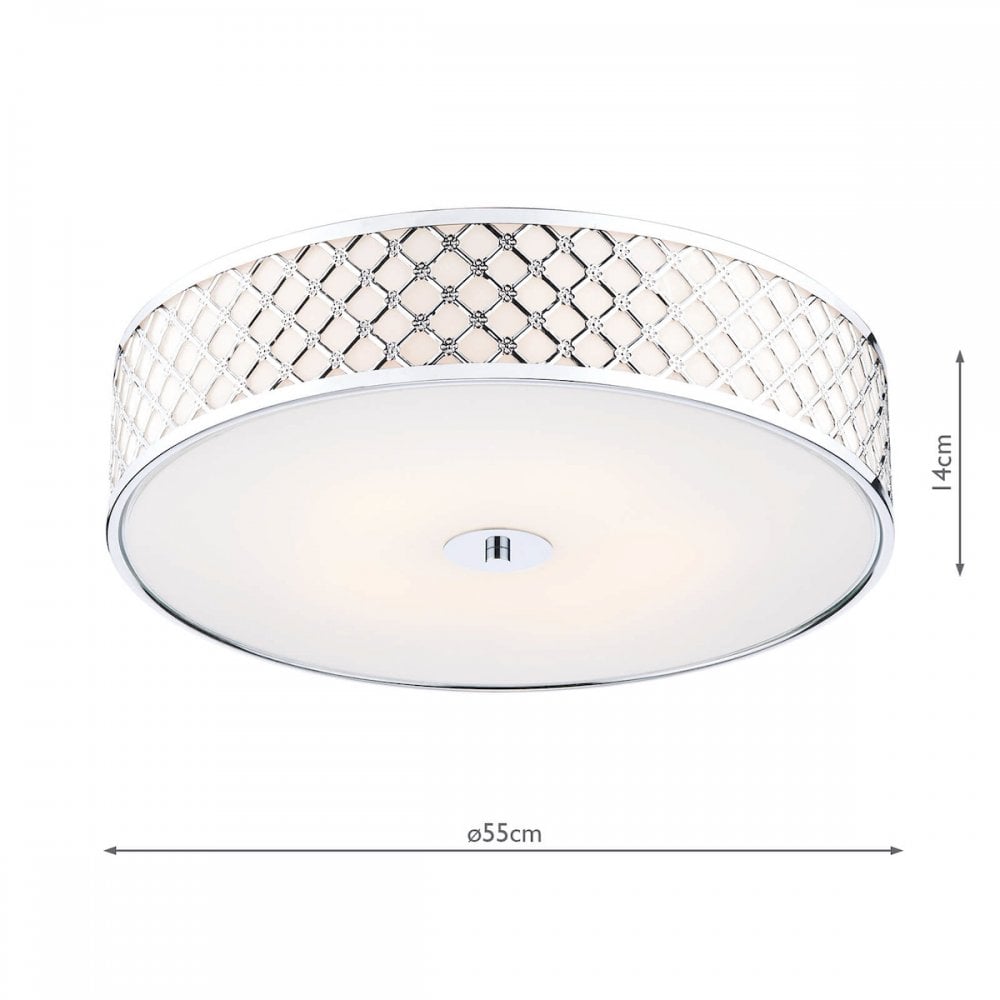 Civic 5 Light Flush Large Polished Chrome