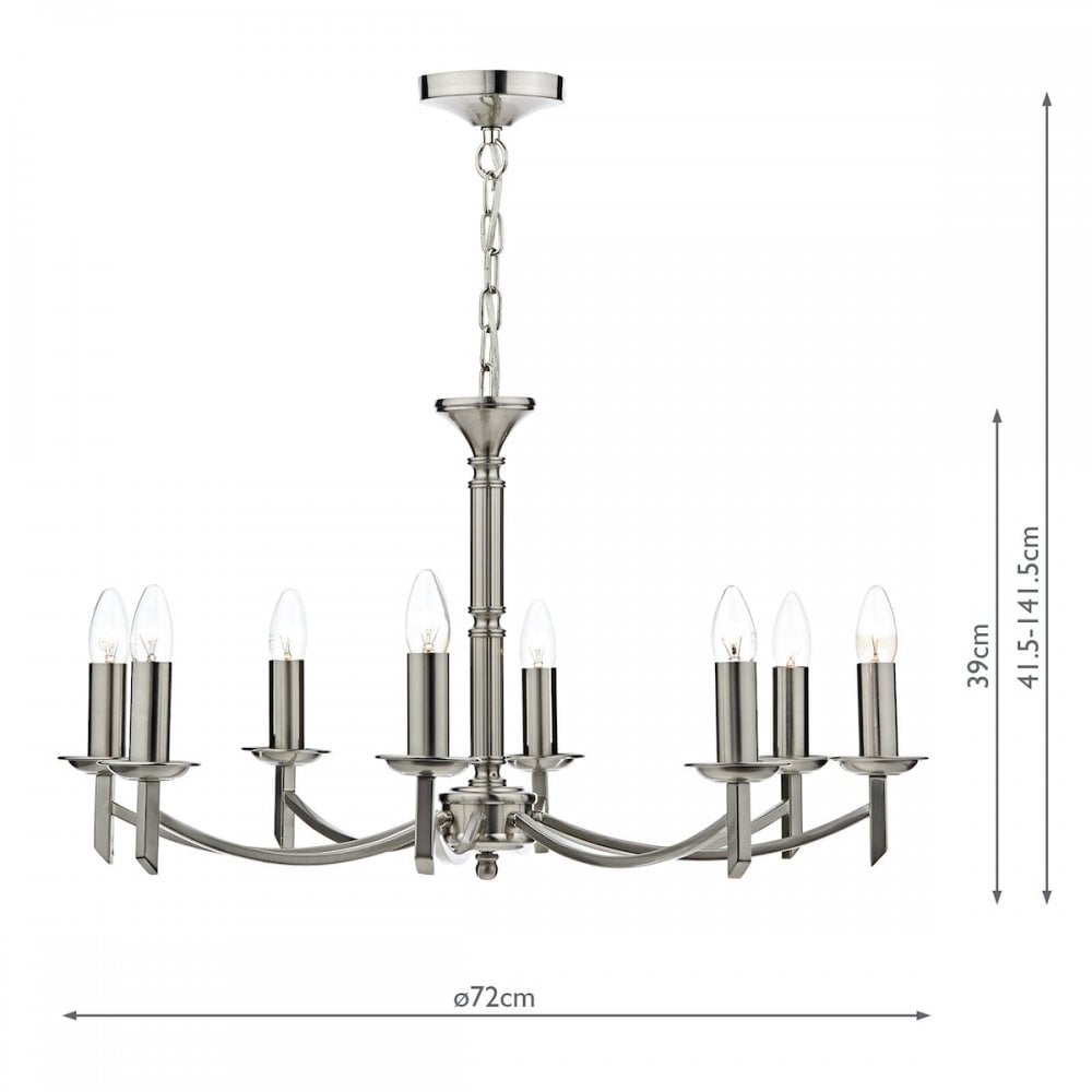 Ambassador 8 Light Dual Mount Pendant Satin Chrome
