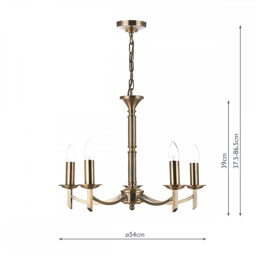 Ambassador 5 Light Dual Mount Pendant Antique Brass