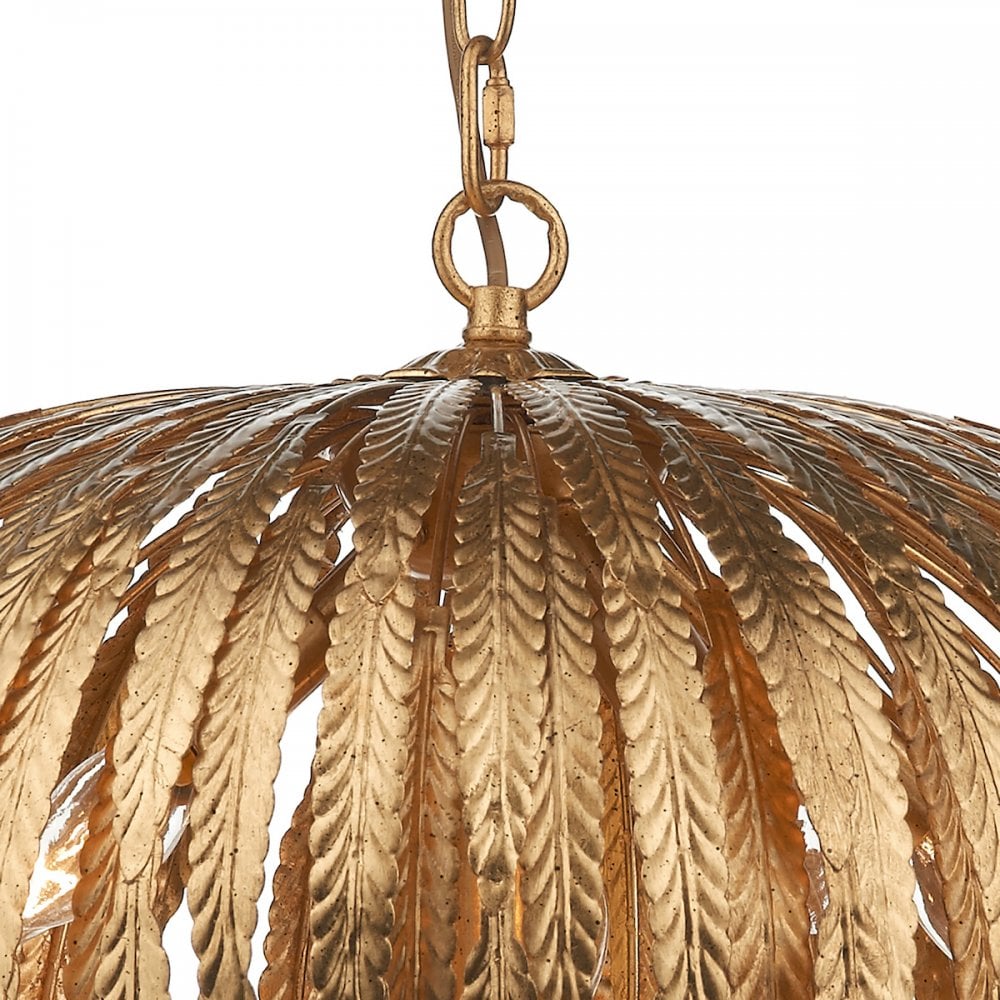 Atticus 5-Light Gold Leaf Patterned Pendant
