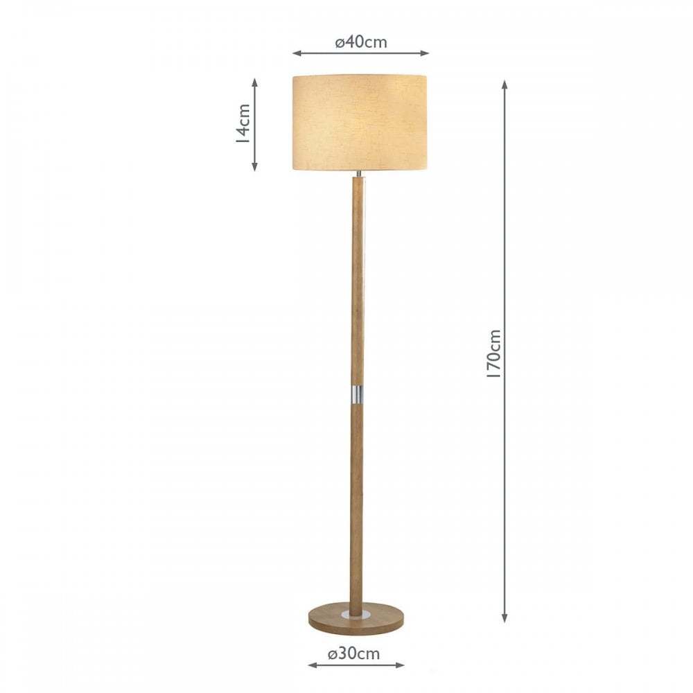 Avenue Light Wood Finish Floor Lamp With Shade