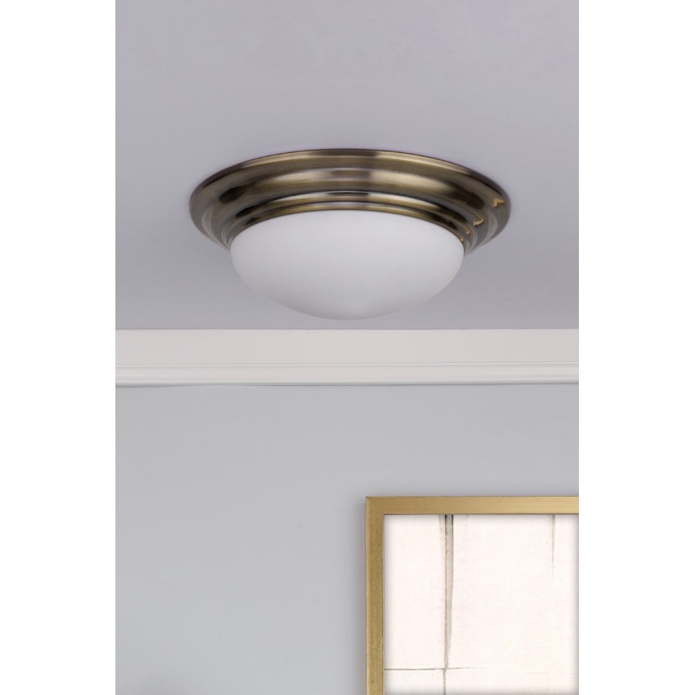 Barclay Flush Large Antique Brass IP44