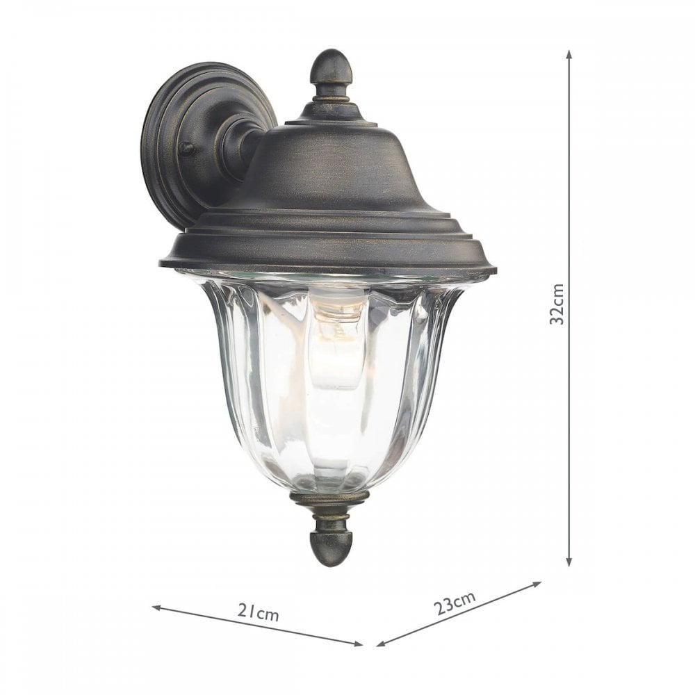 Aldgate Wall Light Outdoor Black Gold