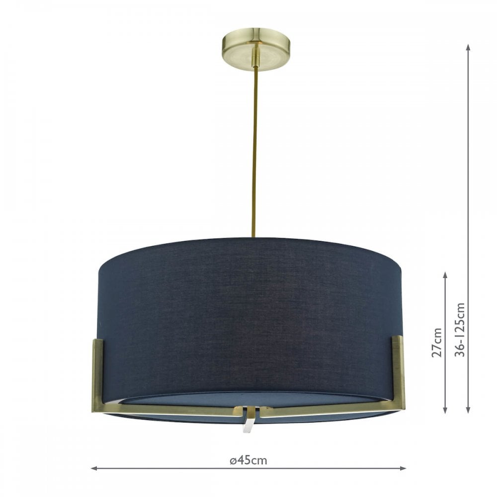 Santino Gold Pendant C/W Navy Shade