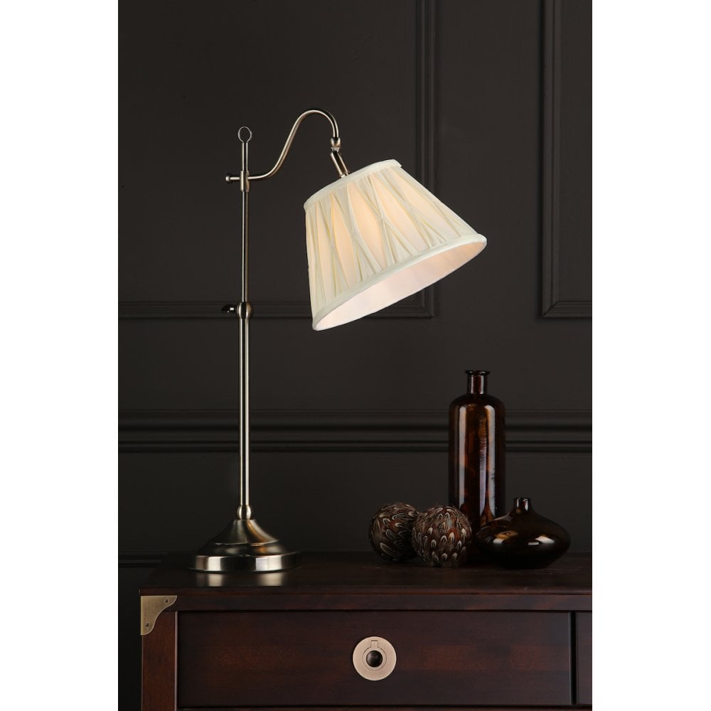 Suffolk Table Lamp in Antique Brass C/W Cream Shade