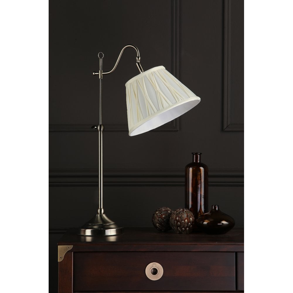 Suffolk Table Lamp in Antique Brass C/W Cream Shade