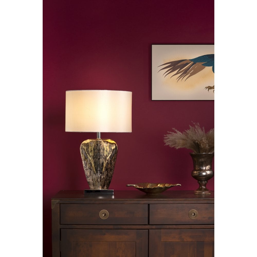 Syracuse Mercury Gold Table Lamp C/W Shade