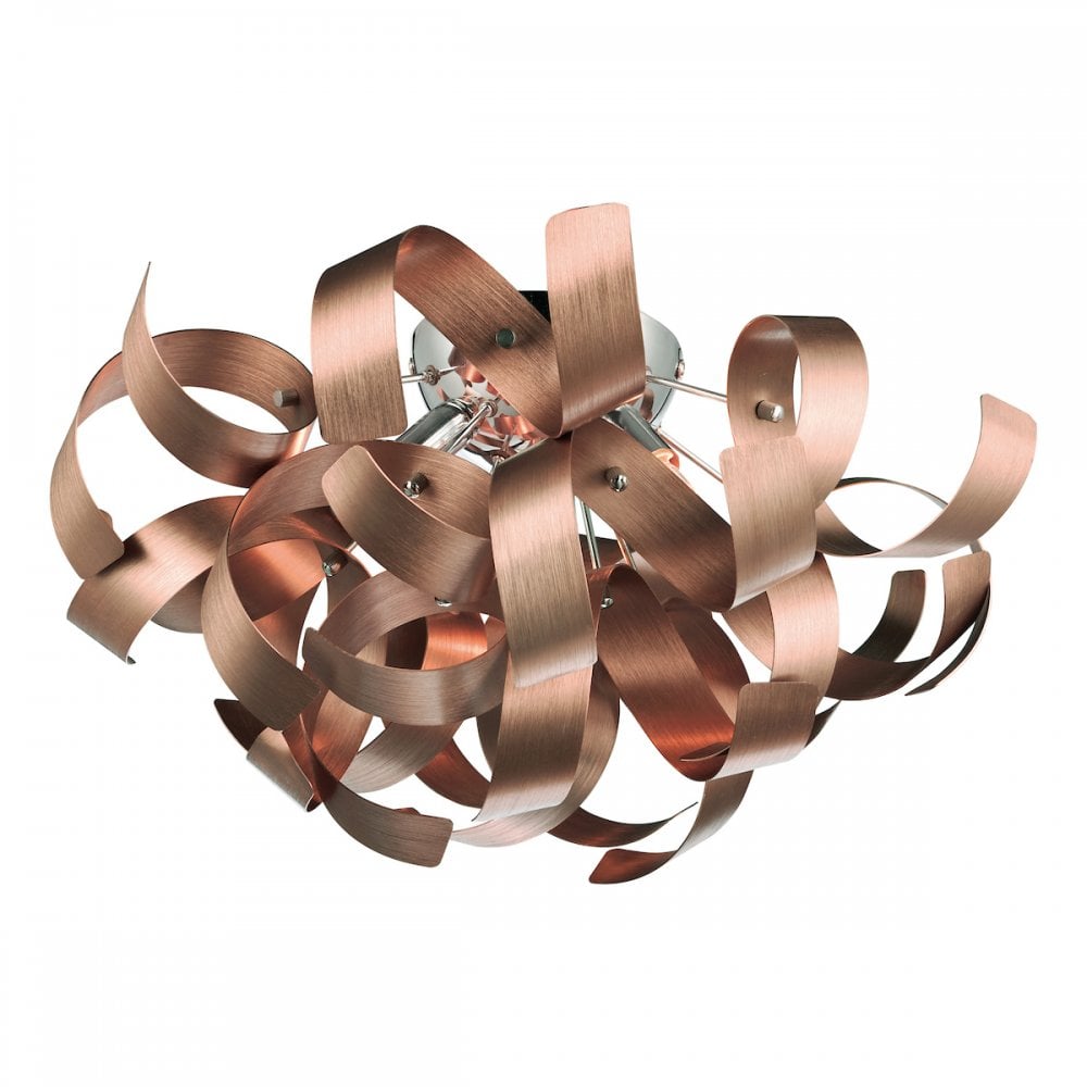 Rawley 4 Light Flush Fitting in Brushed Copper