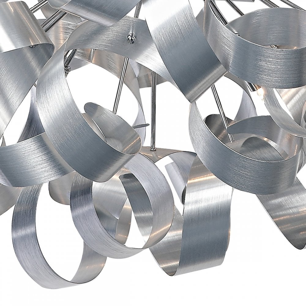 Rawley 12 Light Ribbon Pendant in Brushed Aluminium