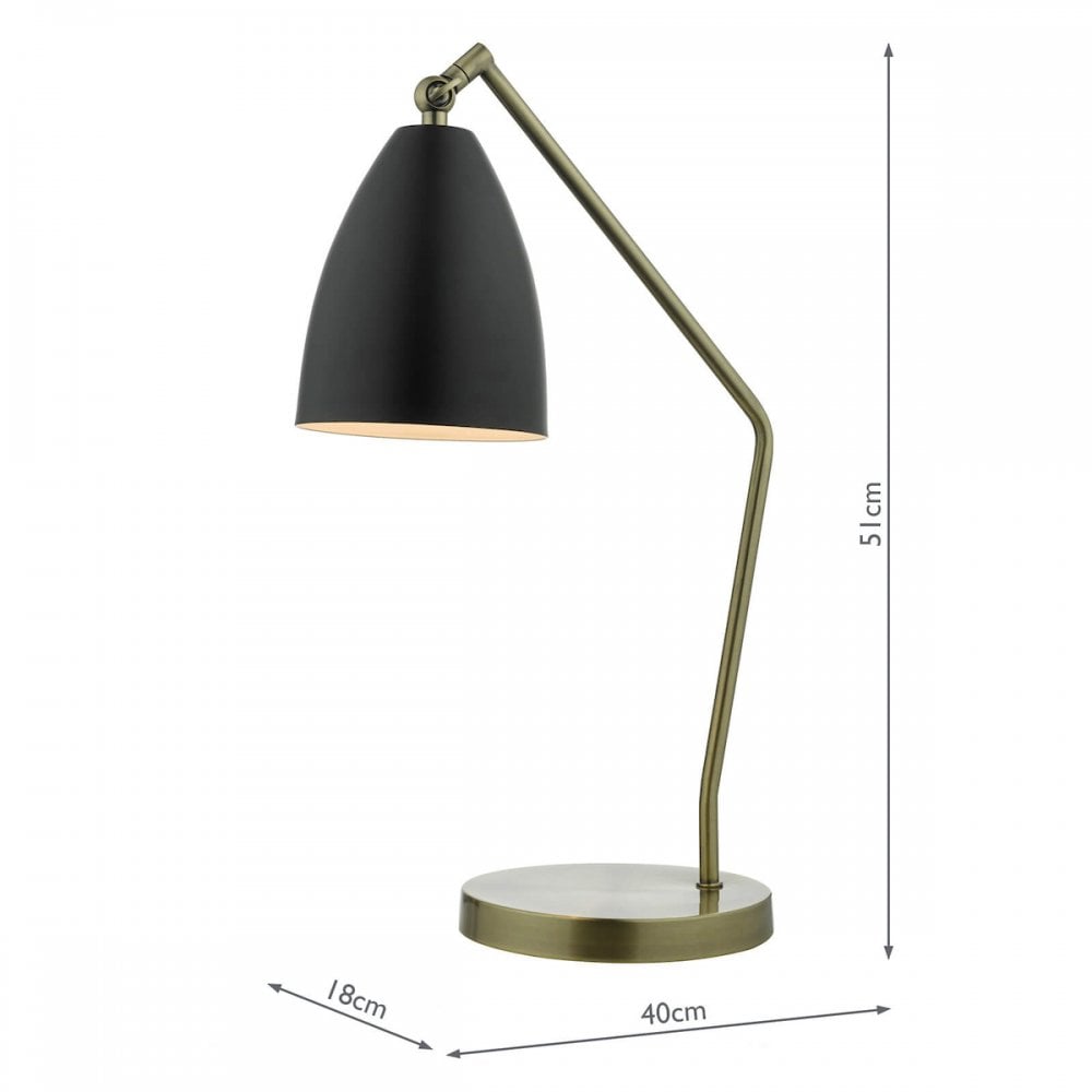 Olly Black & Antique Brass Table Lamp