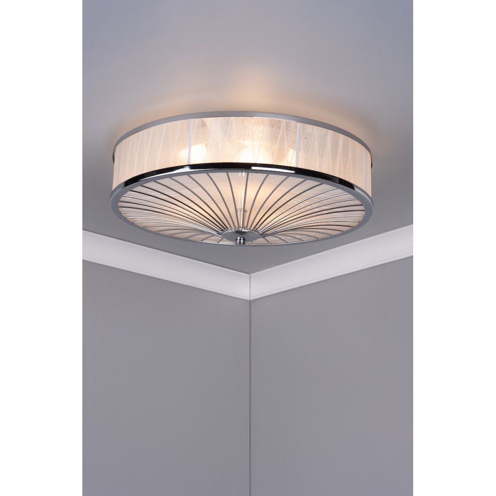 Oslo 3 Light Polished Chrome Flush Fitting