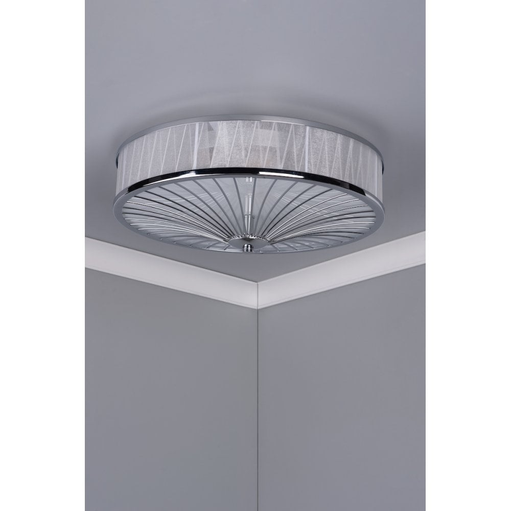 Oslo 3 Light Polished Chrome Flush Fitting