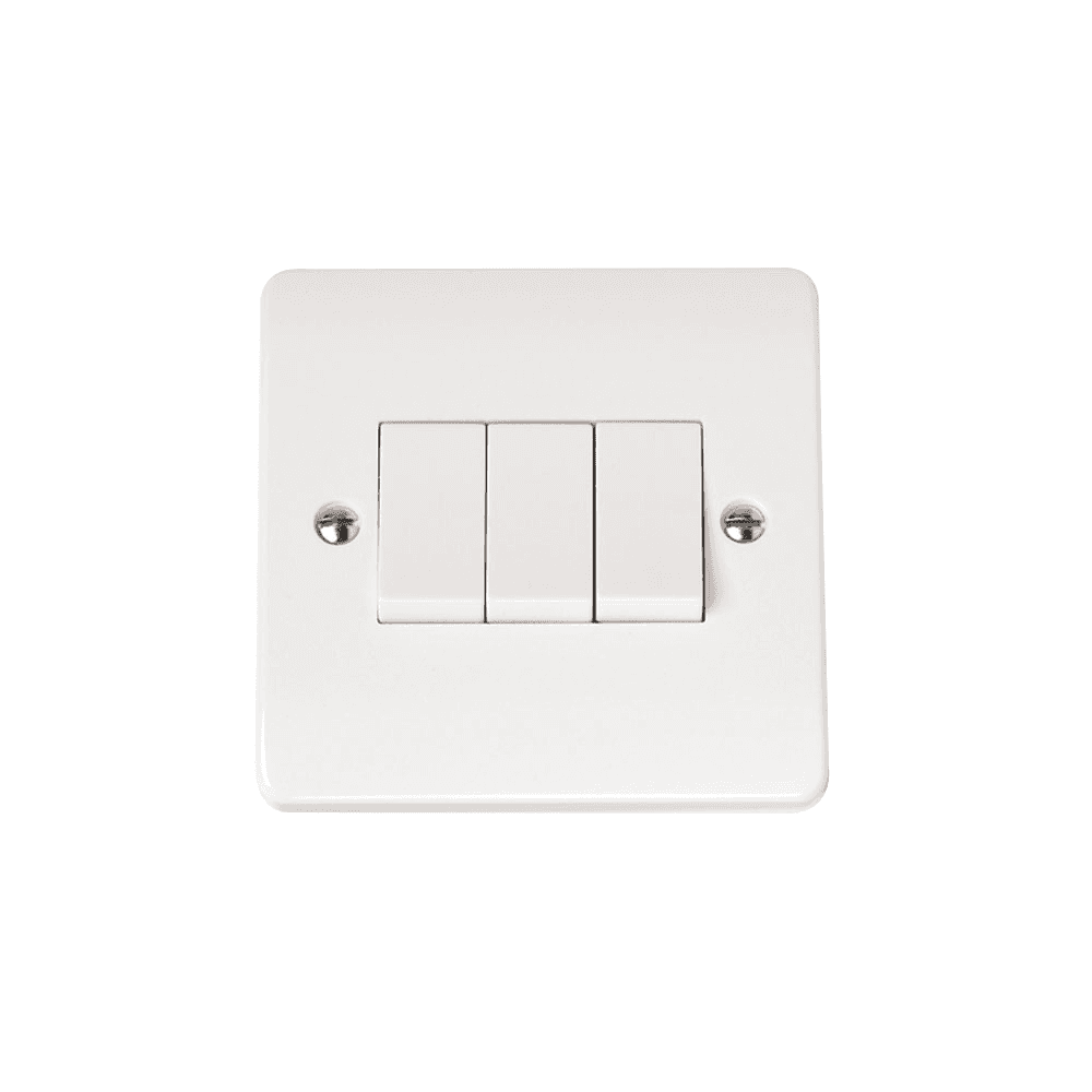 White 3 Gang 2 Way Switch