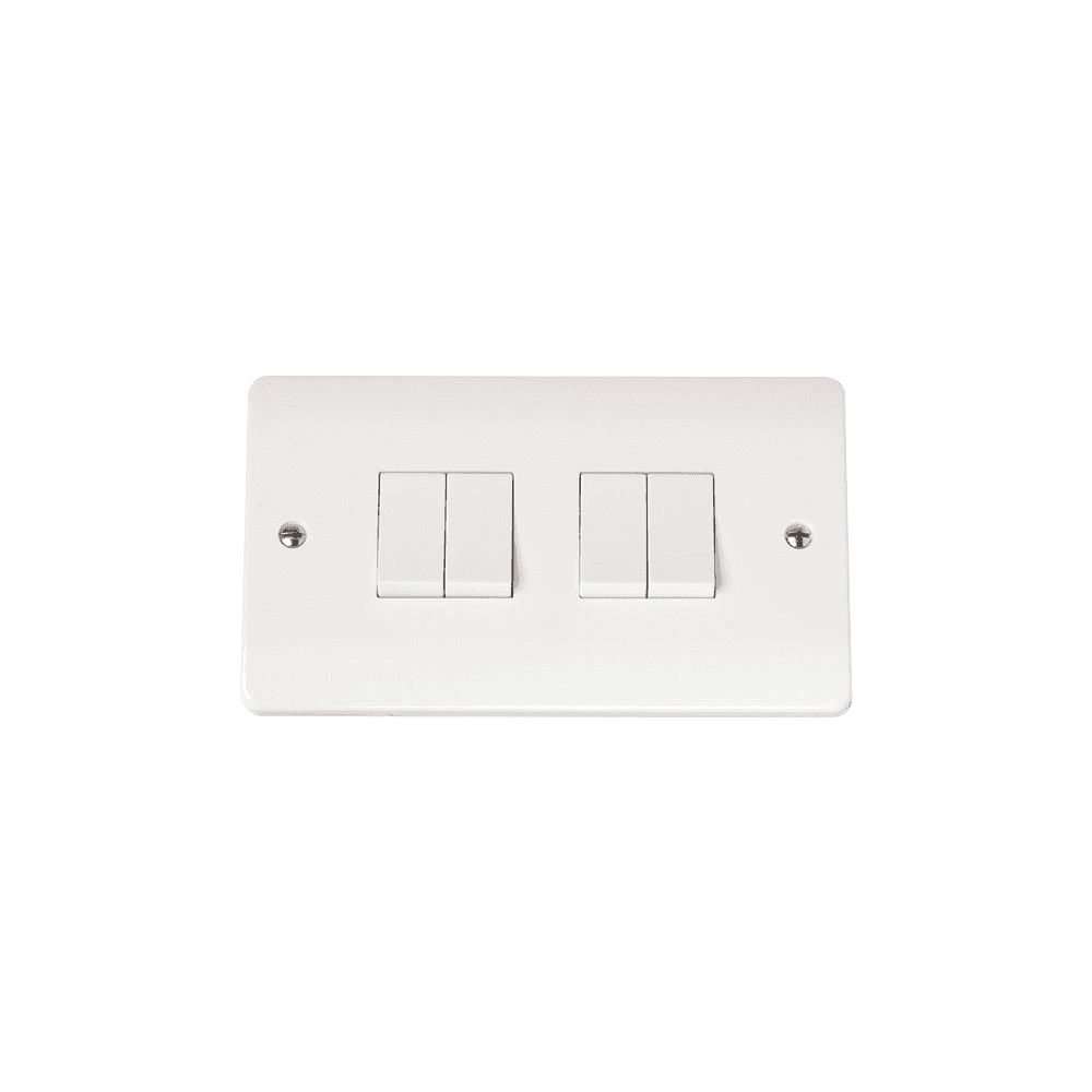 White 4 Gang 2 Way Switch