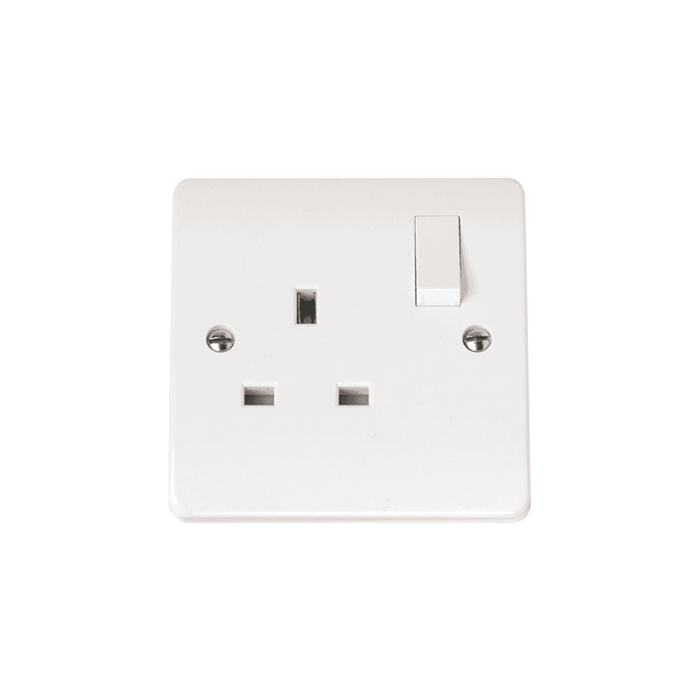 White 1 Gang Socket
