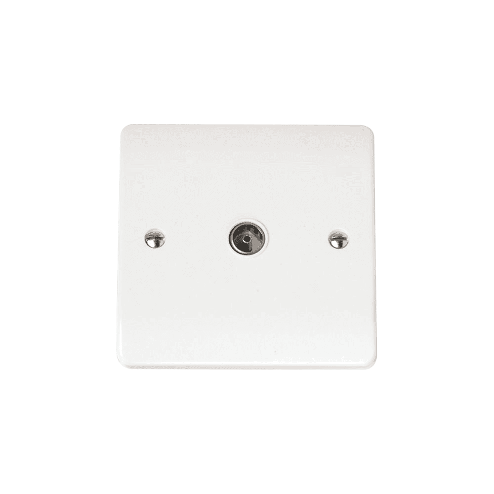White Single Non-Isolated Coaxial Outlet