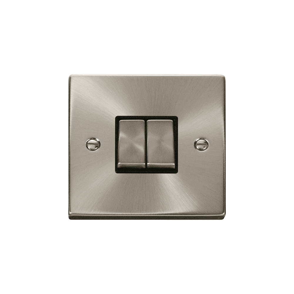 Satin Chrome 2 Gang 2 Way Switch