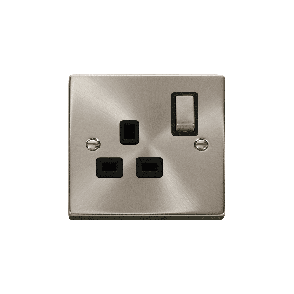 Satin Chrome 1 Gang Socket