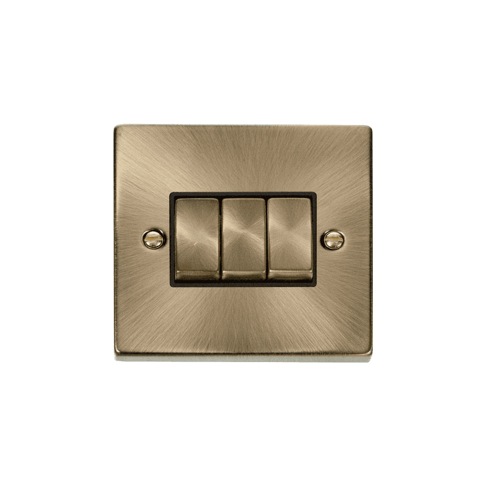 Antique Brass 3 Gang 2 Way Switch