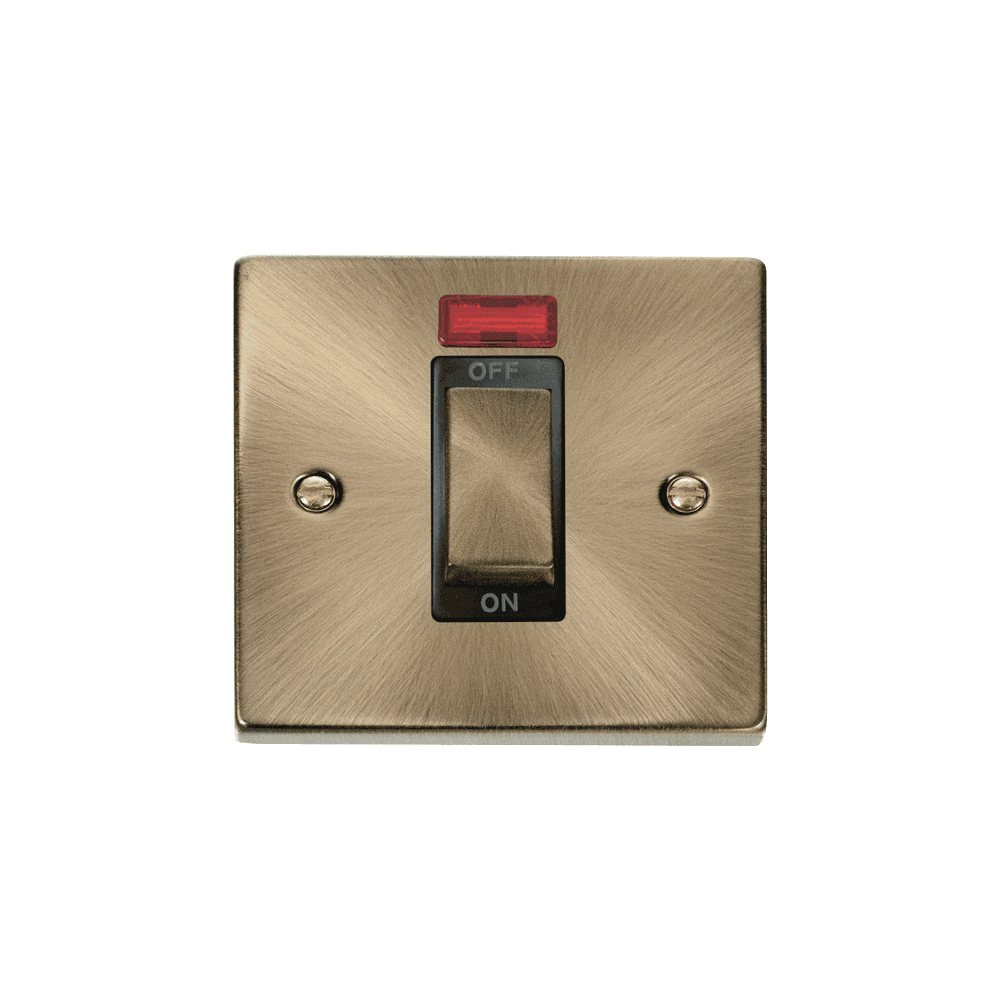 Antique Brass 1 Gang Switch with Neon