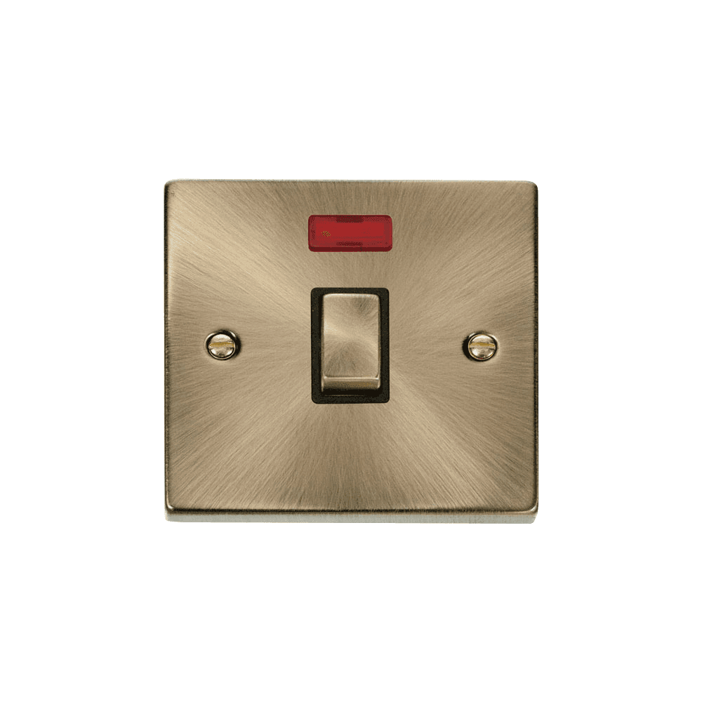 Antique Brass DP Switch with Neon