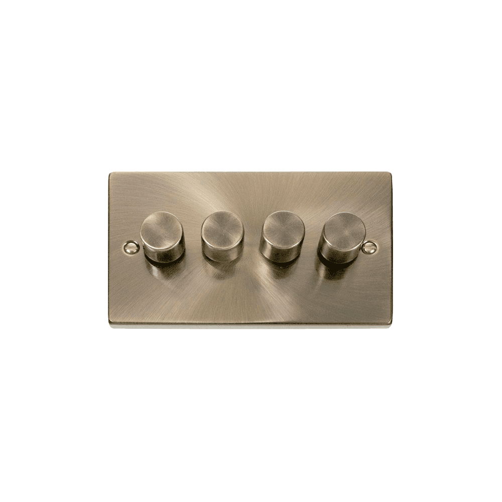 Antique Brass 4 Gang 2 Way Dimmer Switch