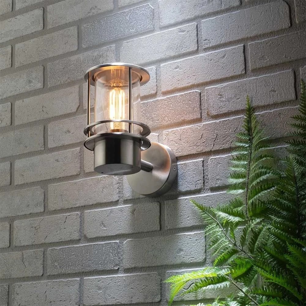 Leonis Stainless Steel Outdoor Wall Lantern IP44