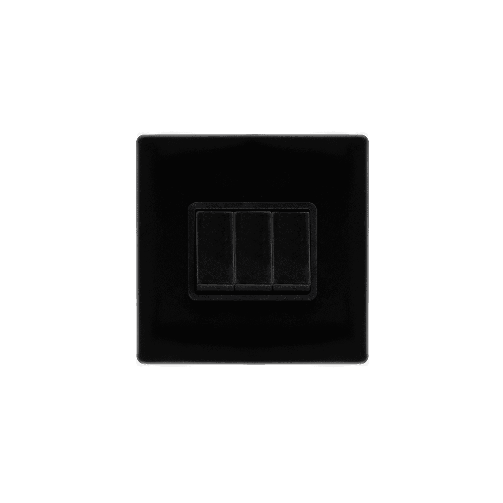 Black 3 Gang 2 Way Switch