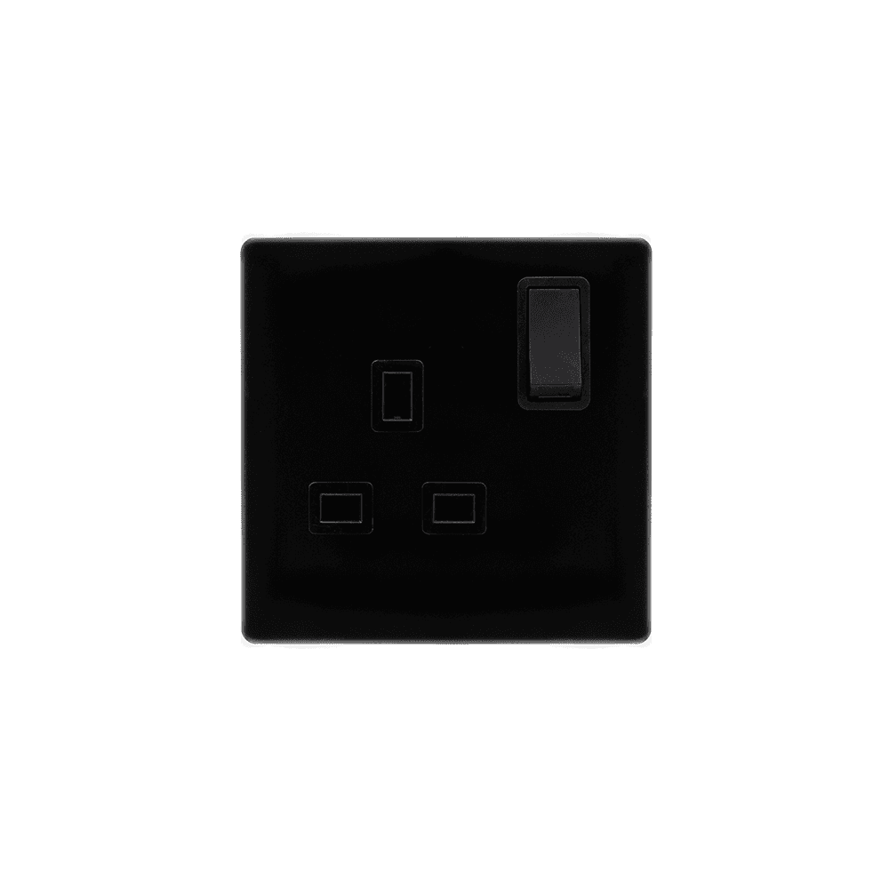 Black 1 Gang DP Socket