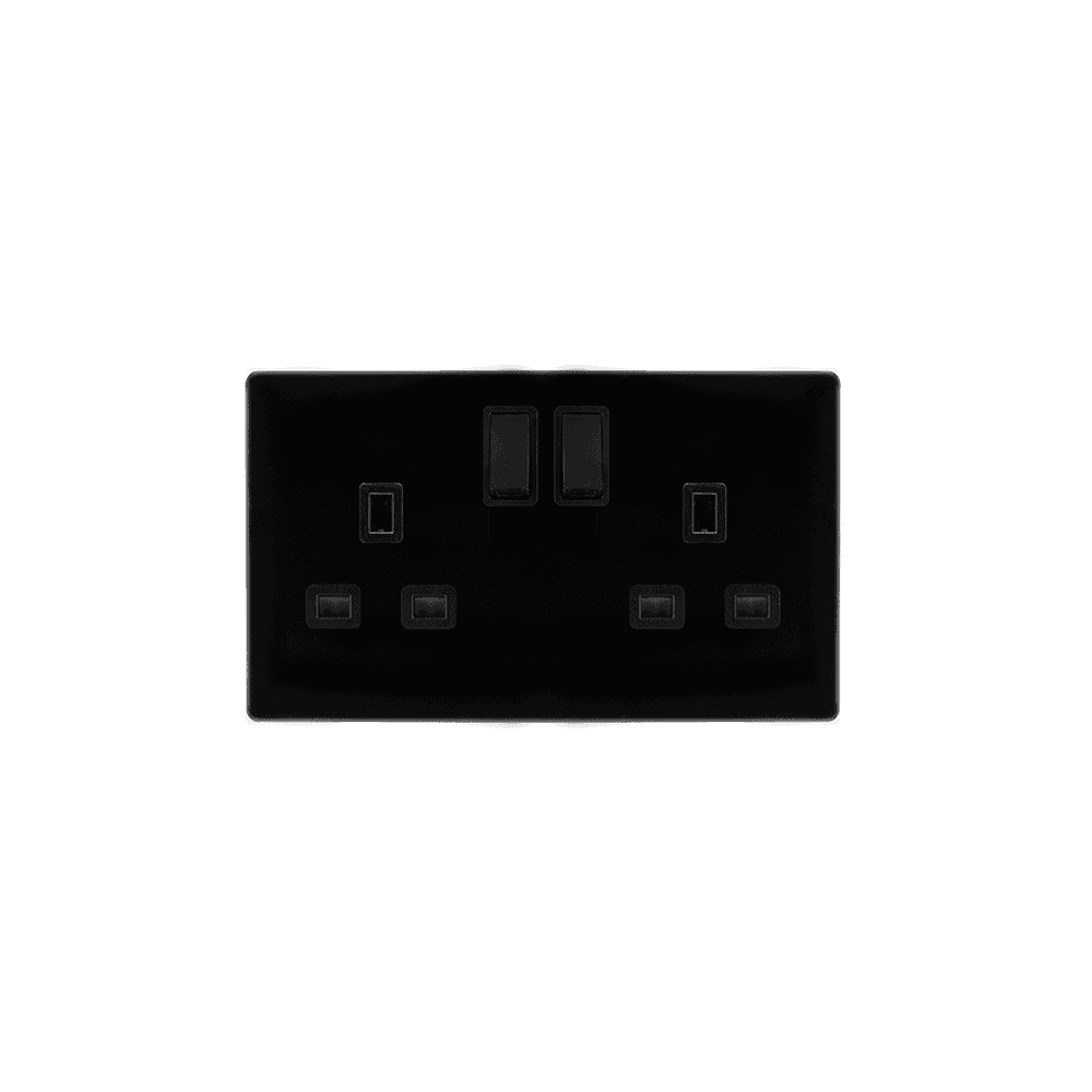 Black 2 Gang DP Socket
