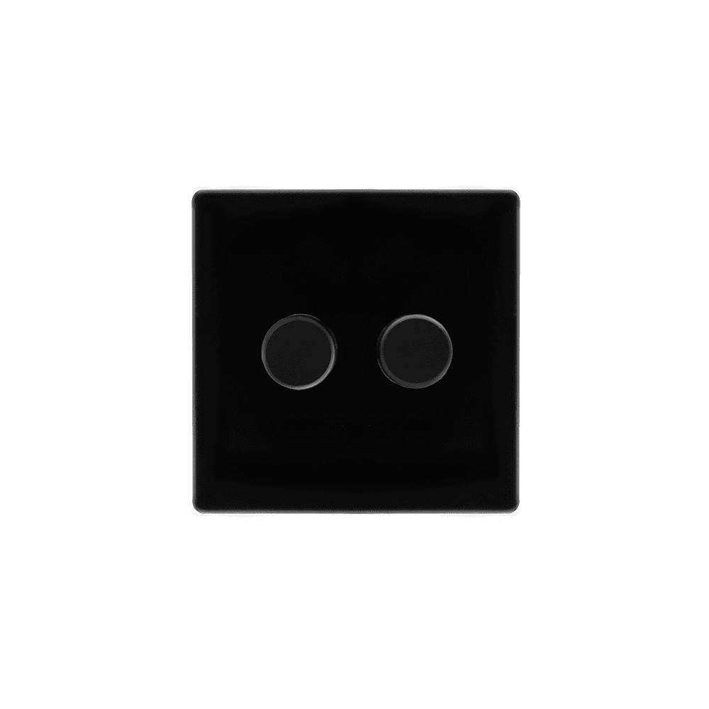 Black 2 Gang 2 Way Dimmer Switch