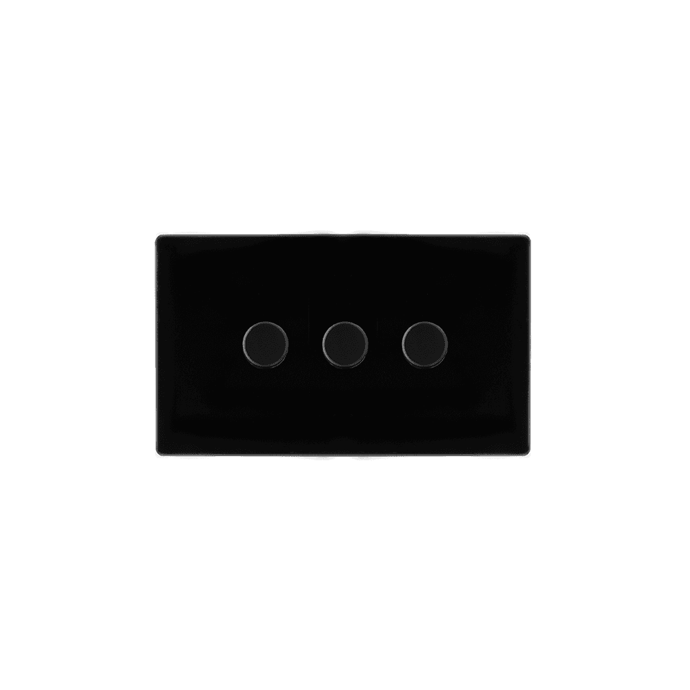 Black 3 Gang 2 Way Dimmer Switch