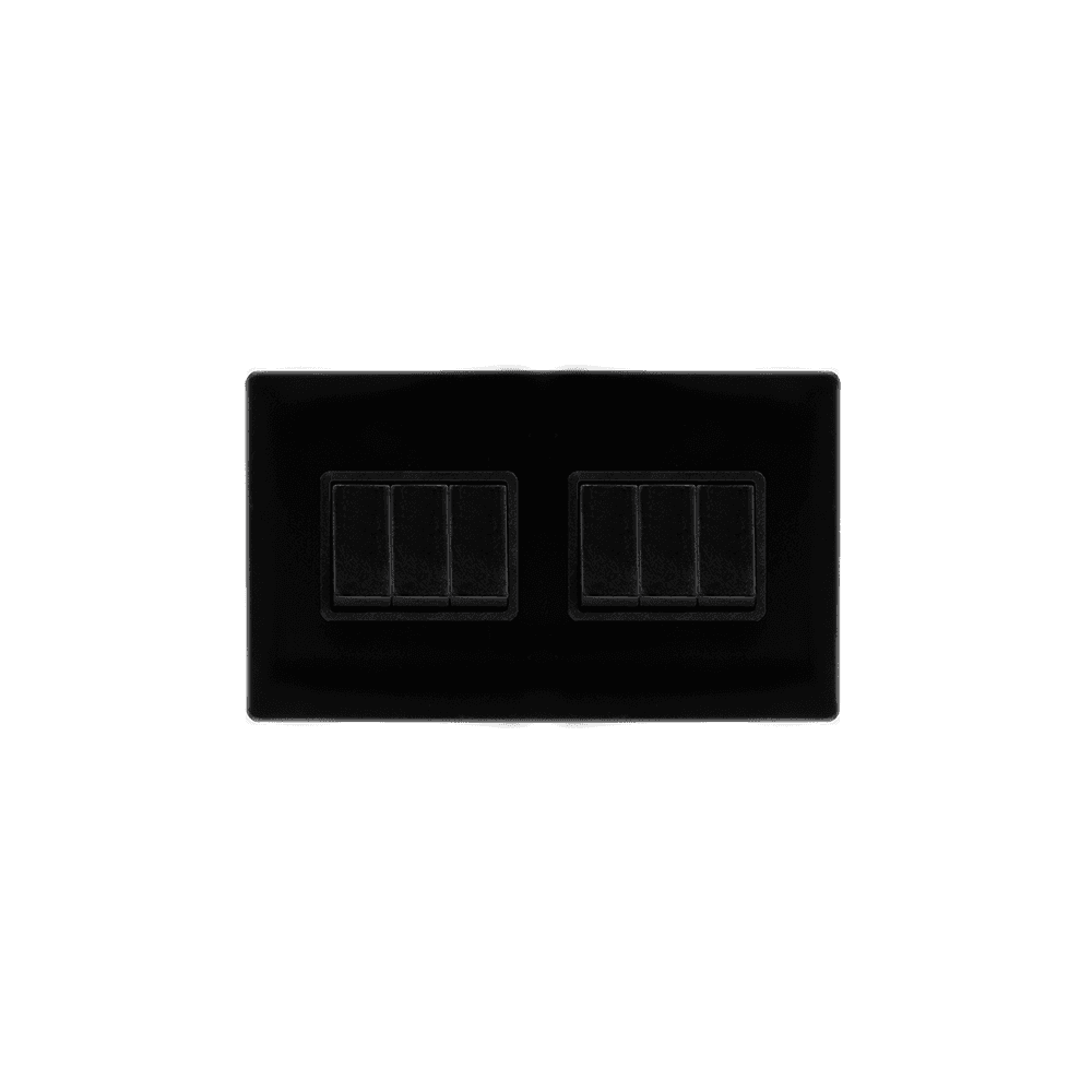 Black 6 Gang 2 Way Switch