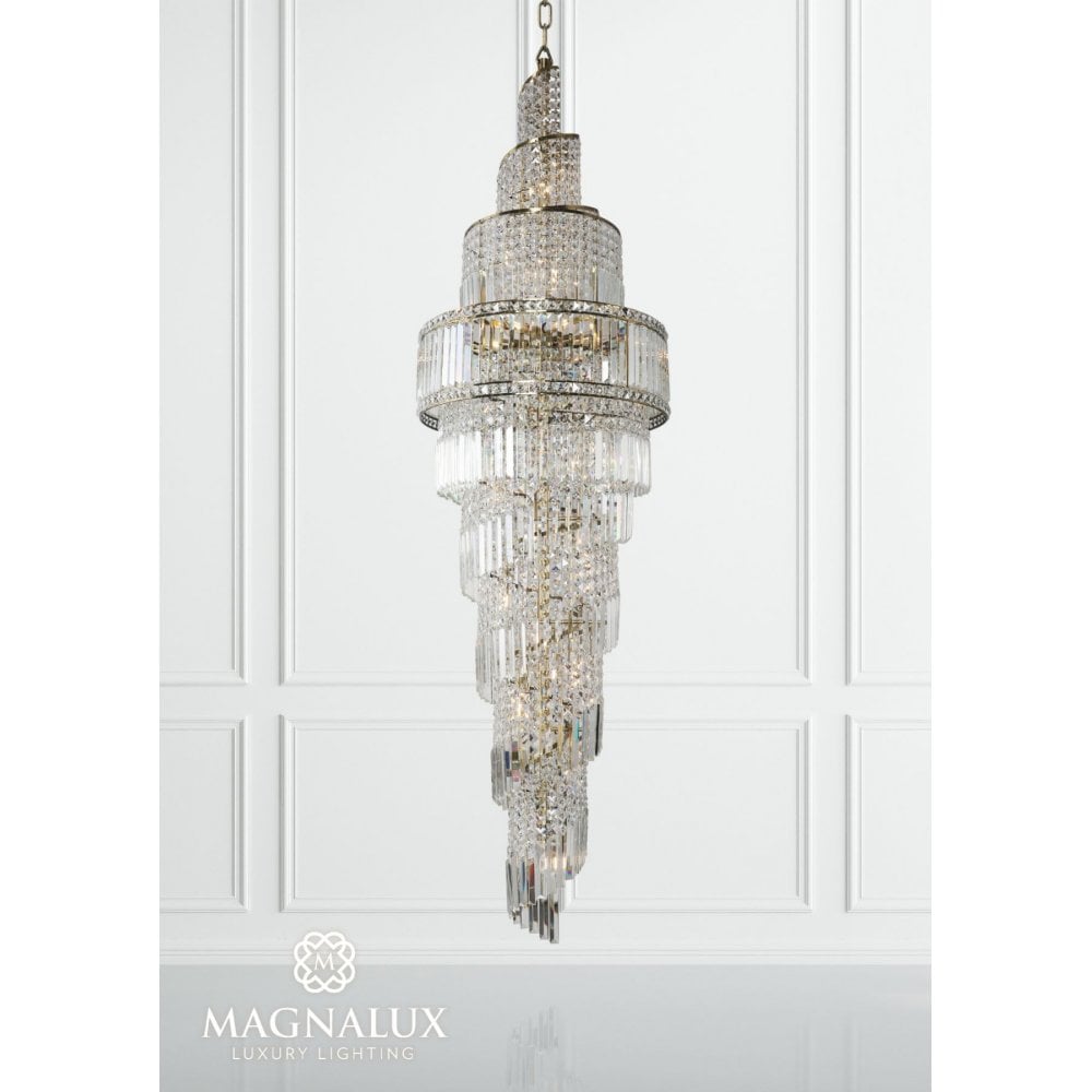 Isla 24 Light Polished Chrome Crystal Chandelier