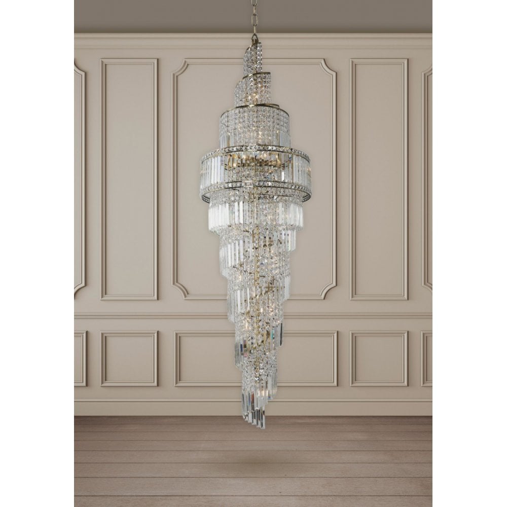 Isla 24 Light Polished Chrome Crystal Chandelier