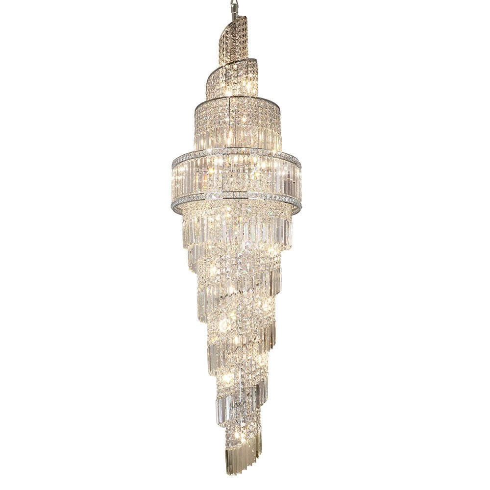 Isla 24 Light Polished Chrome Crystal Chandelier