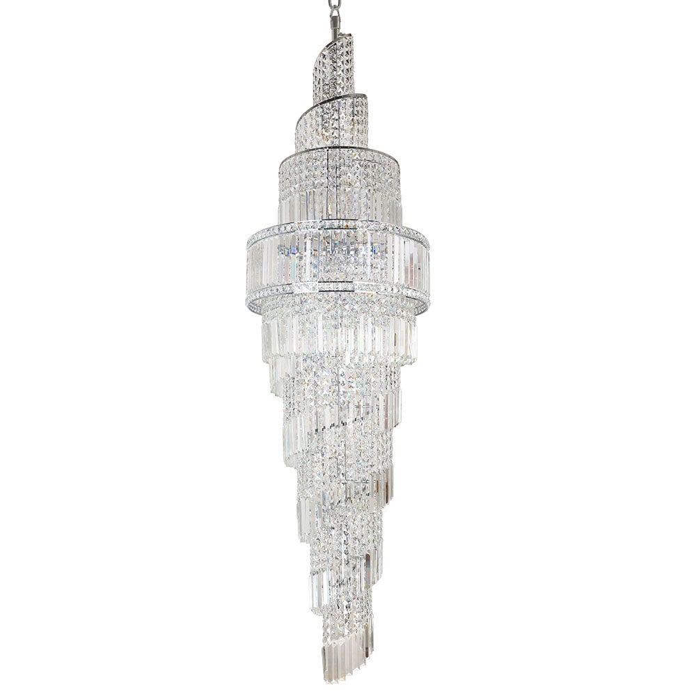 Isla 24 Light Polished Chrome Crystal Chandelier