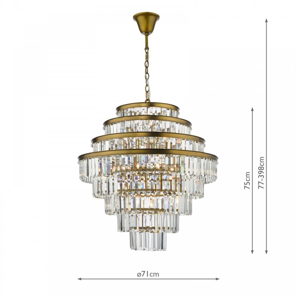 Rhapsody 12 Crystal Chandelier with Bronze Frame