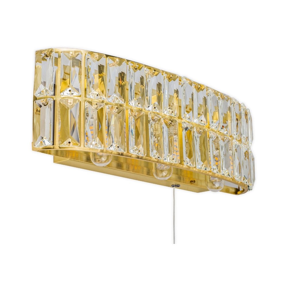 Haley 3 Light Satin Brass Wall Fitting IP44