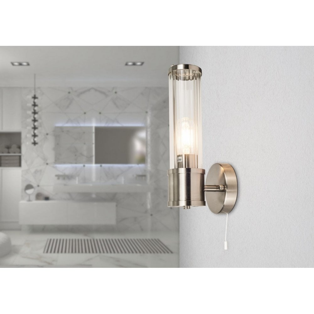 Eleanor Satin Chrome Bathroom Wall Light IP44