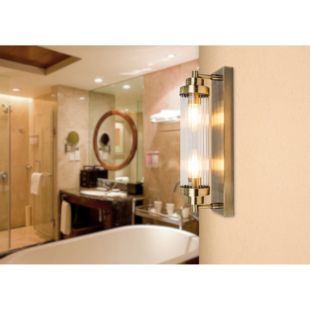 Edith Antique Brass Bathroom Wall Light