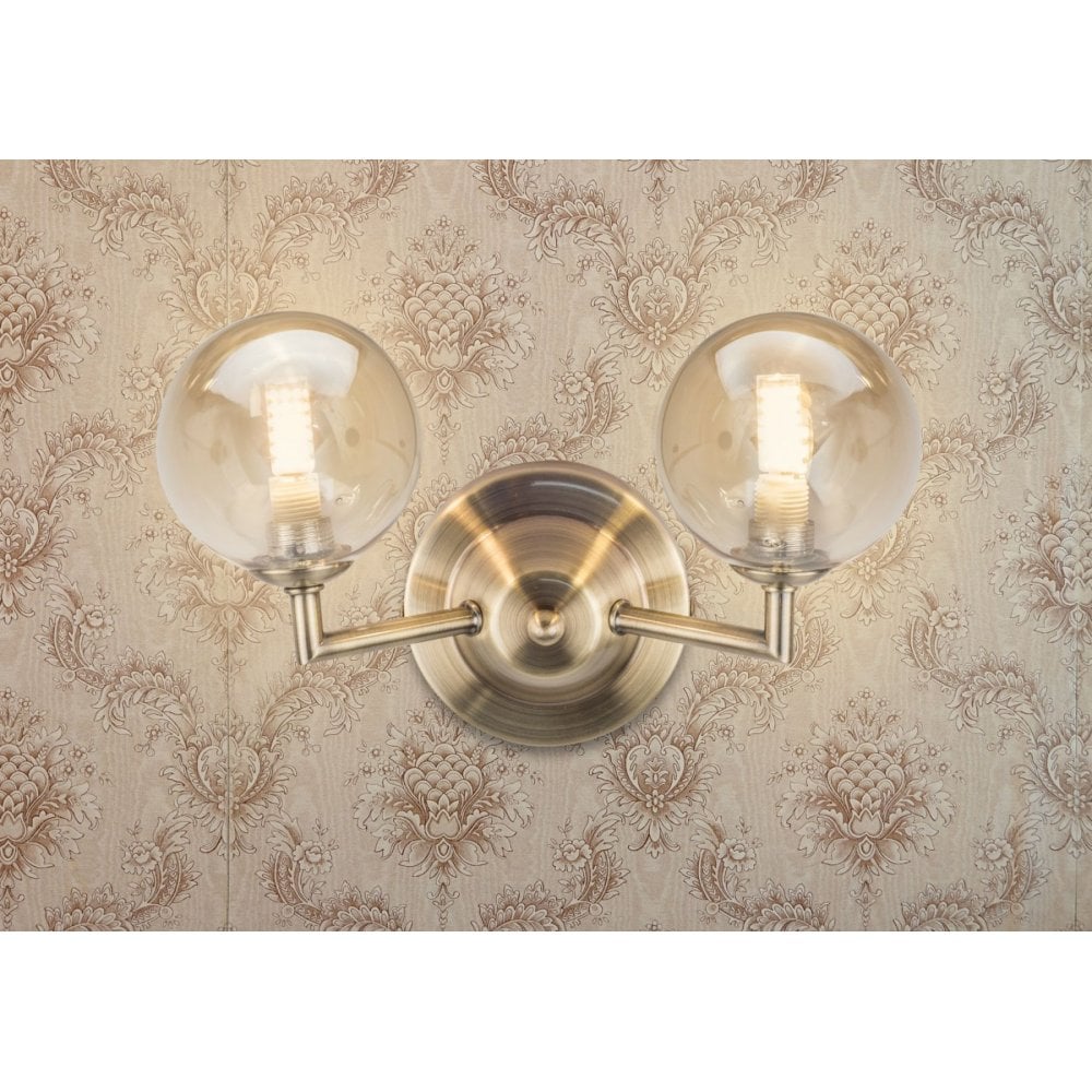 Barbara Double Wall Light in Satin Chrome
