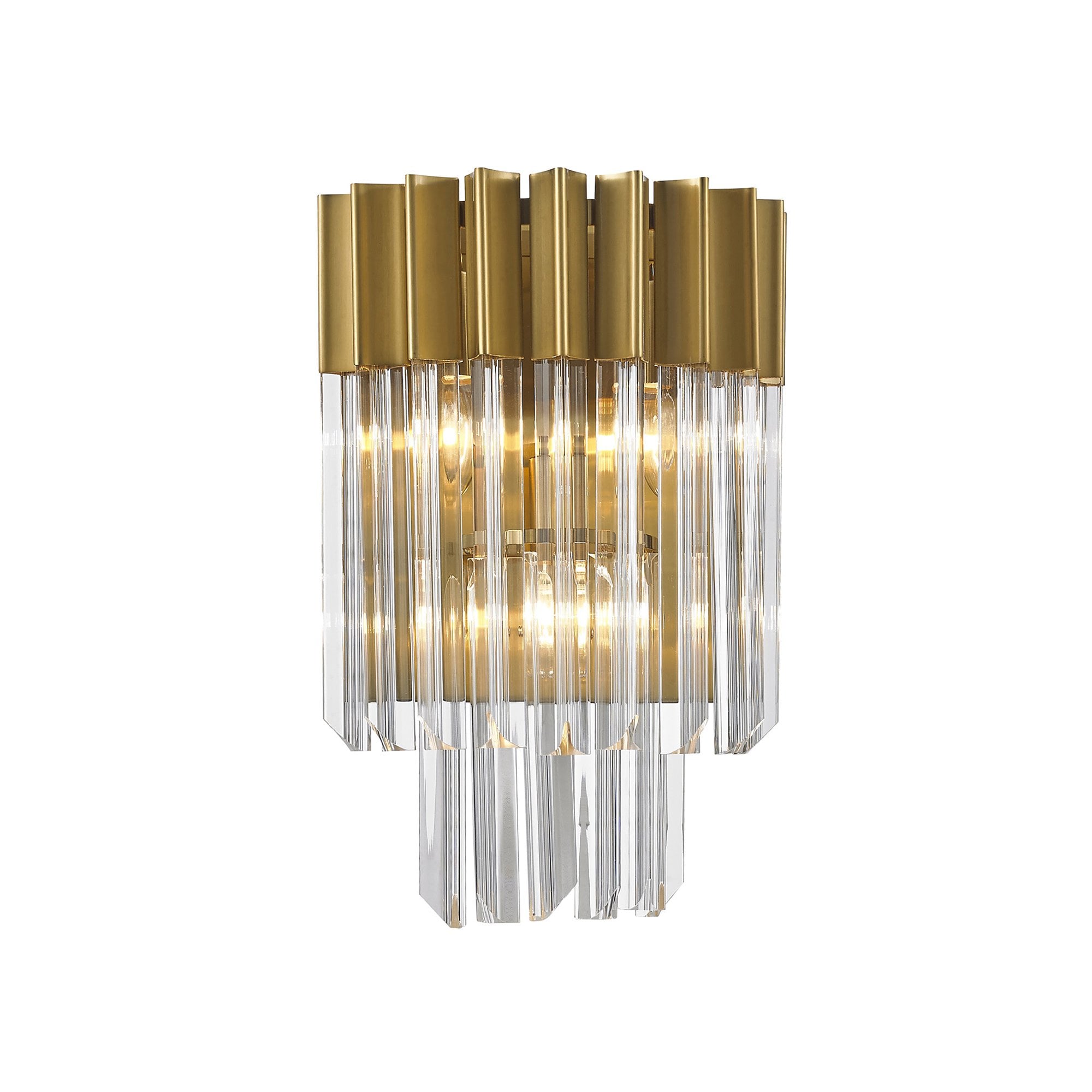 Donard Brass Wall Light with Clear Glass