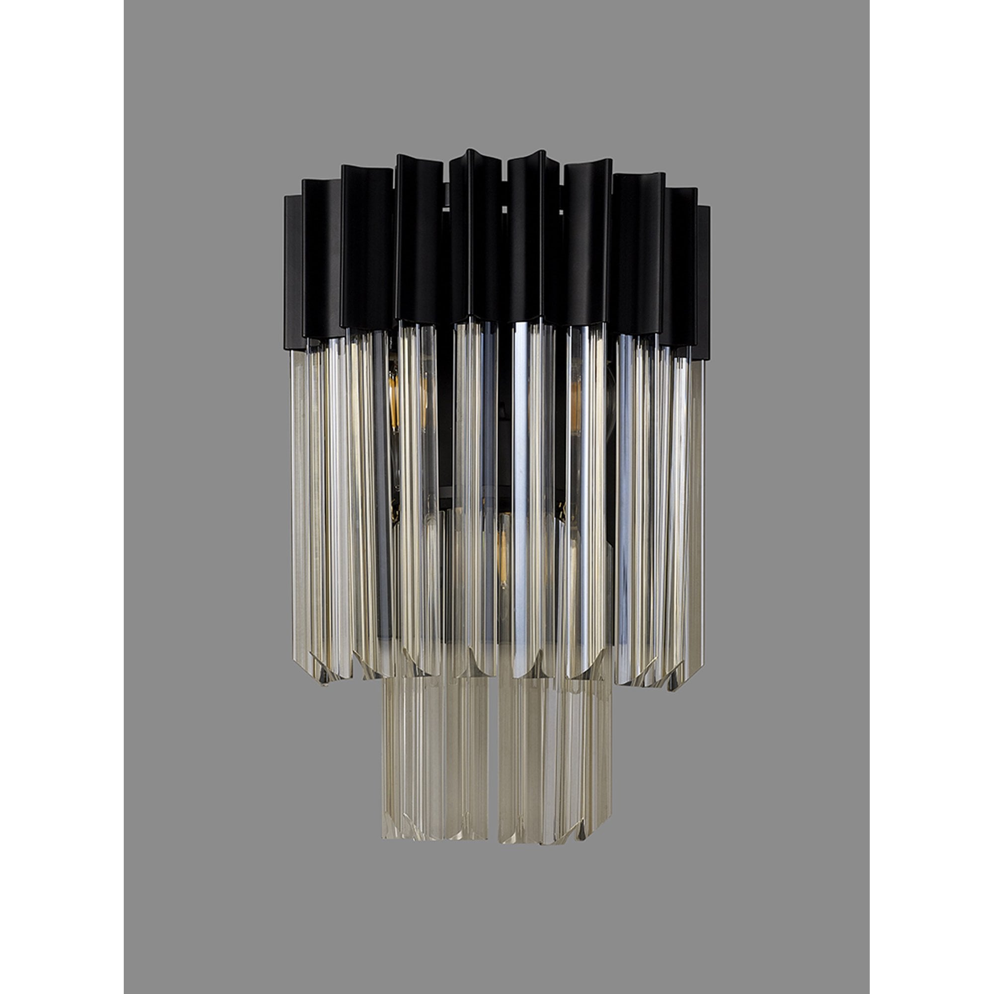 Donard Matt Black Wall Light with Cognac Glass