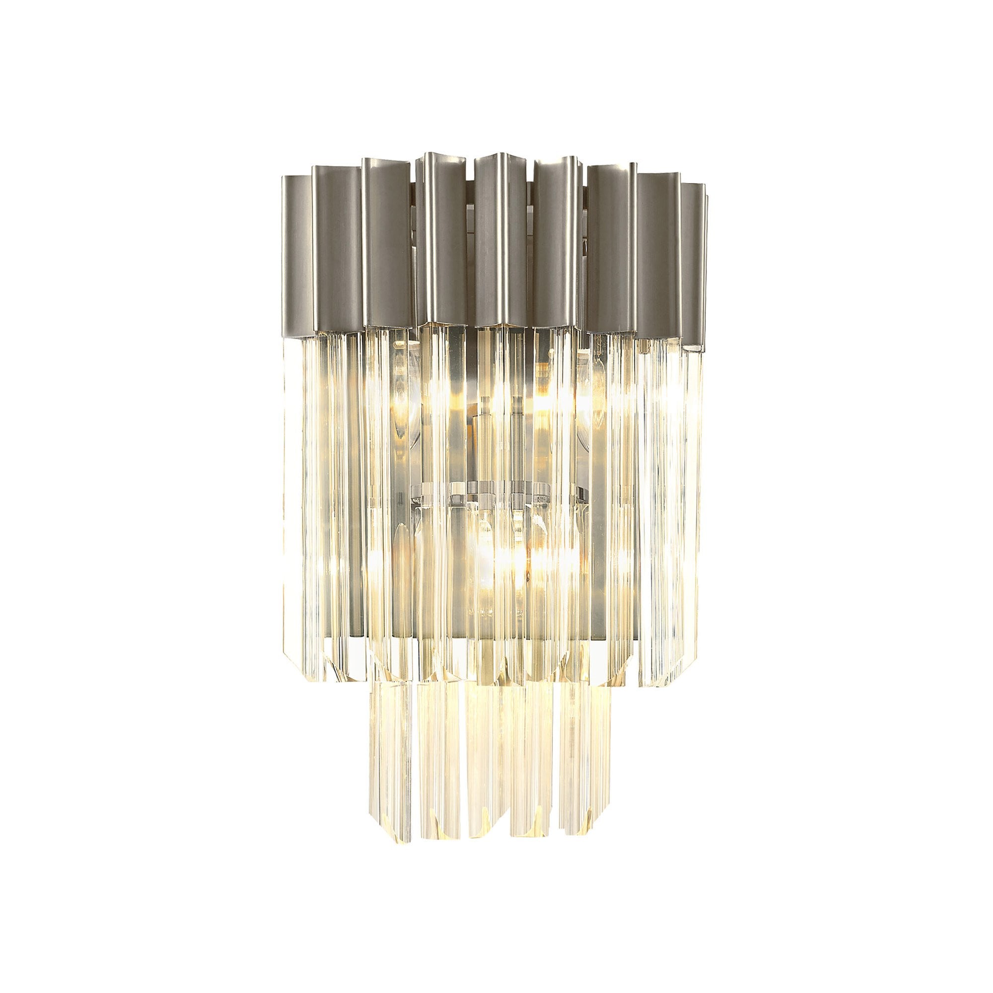 Donard Polished Nickel Wall Light with Clear Glass